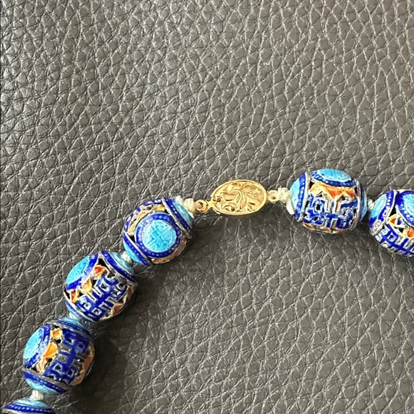Vintage Porcelain Enamel Necklace - Picture 4 of 8